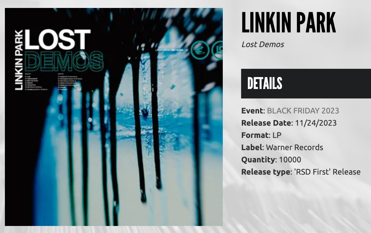 Lost Demos Black Vinyl LP  Warner Music Official Store